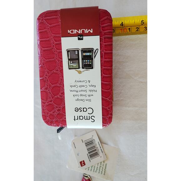Mundi Smart Phone Croco Wristlet Case, Pink - Picture 7 of 9